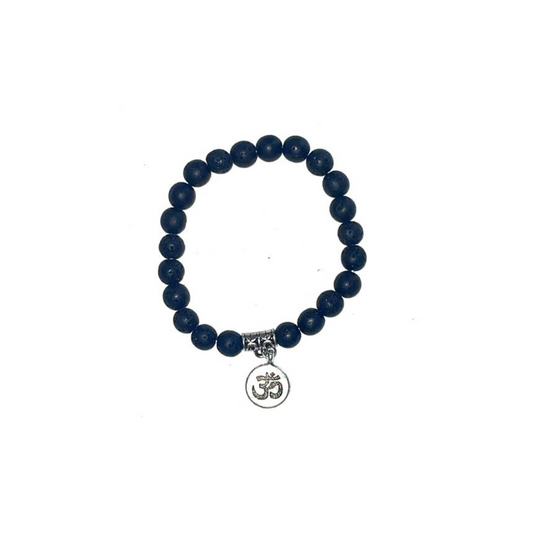 Lava Stone Aum Sign Bracelet