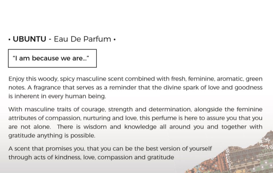Ubuntu Eau De Parfum/ Perfume 55ml